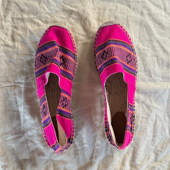 J Crew Woven Pink Patterned Women's Espadrilles Size 10 - Picture 1 of 2